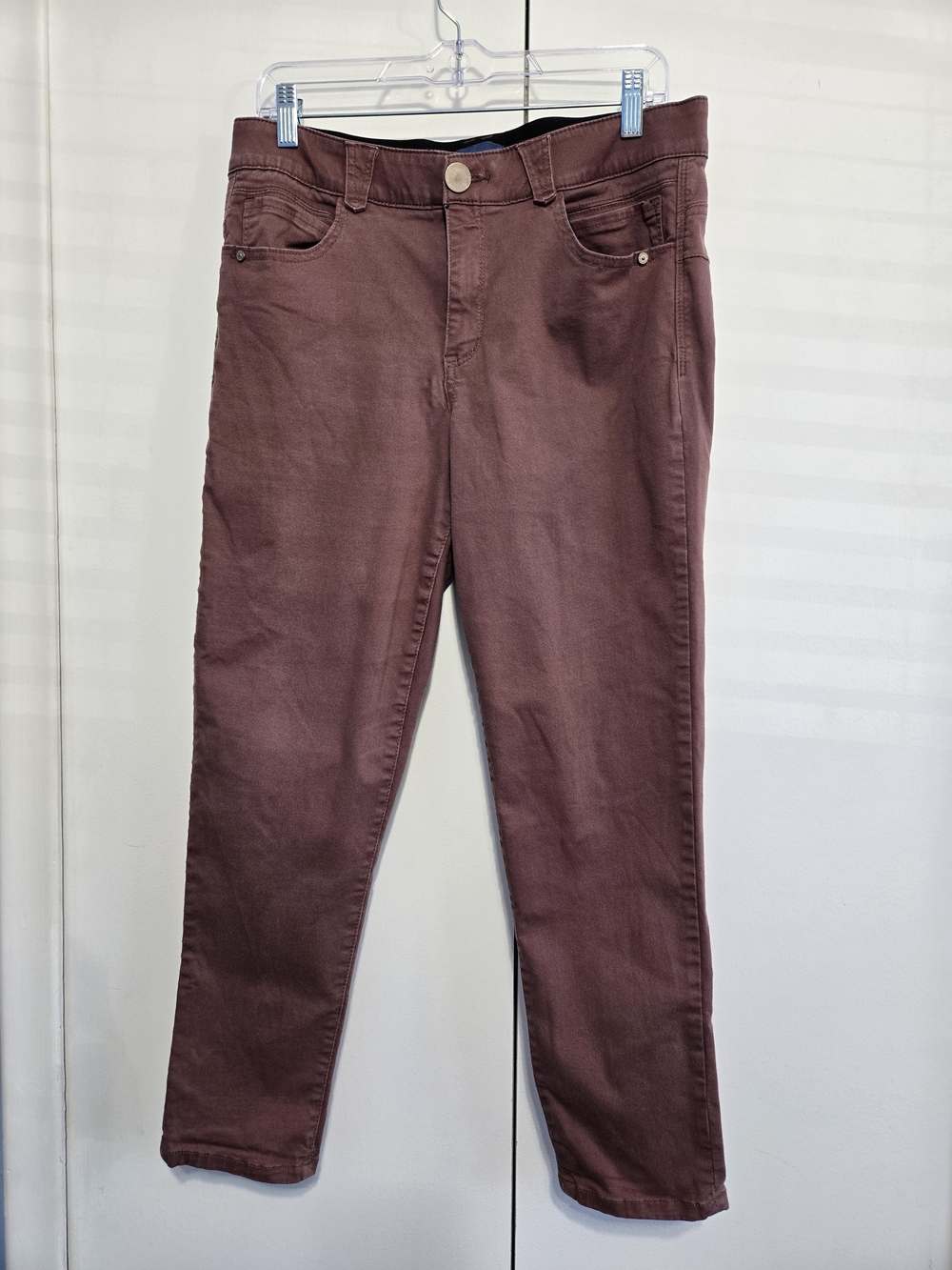 Democracy Ab Solution Jeans 12 Burgundy Wine Stretch Ankle Pants